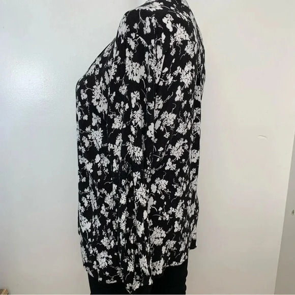 Lane Bryant Blouse Top Woman 18/20  Gauzy Floral Boho Key Hole Long Sleeve Flowy - Picture 6 of 13